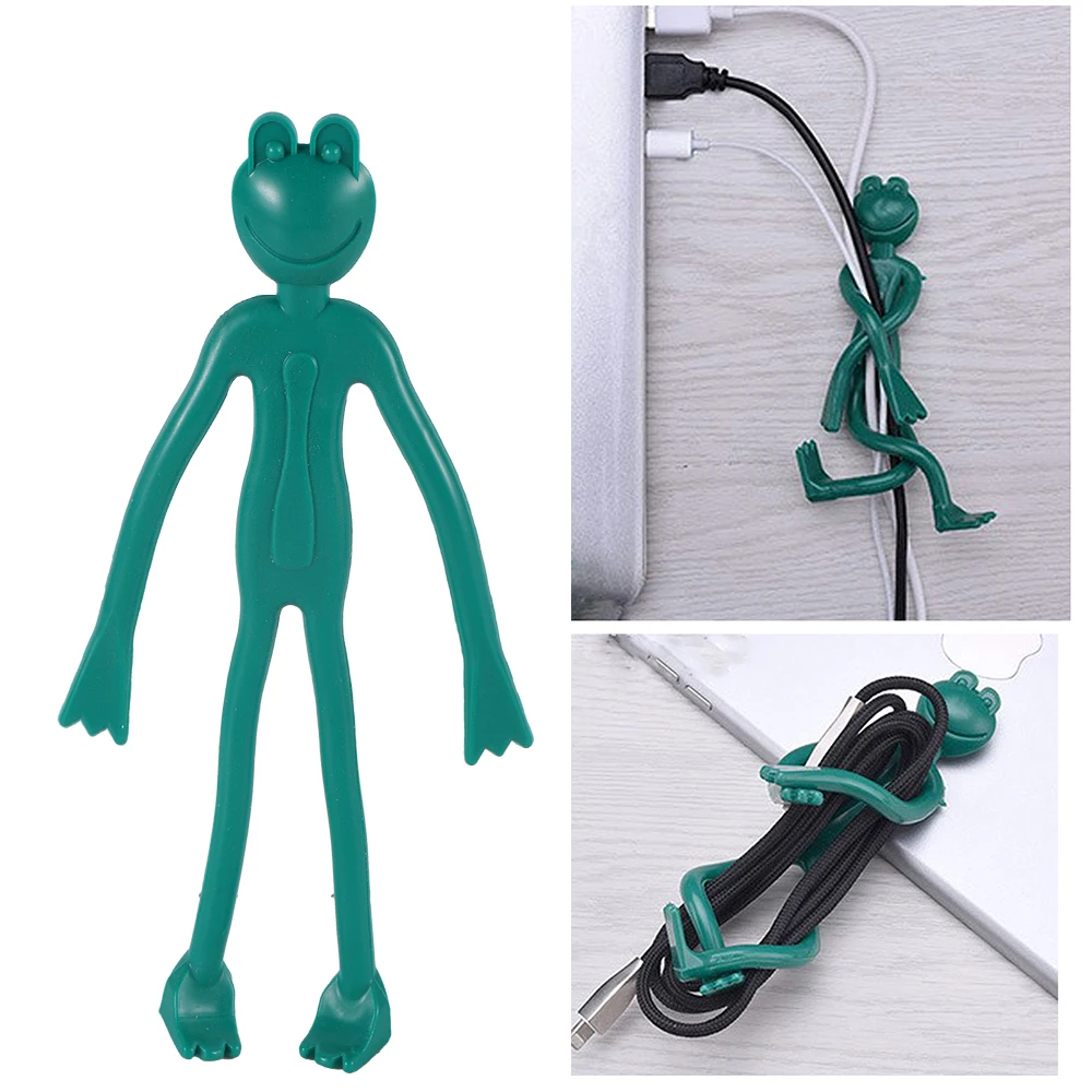 

Ремешок для хранения в виде лягушки, креативный и милый многоразовый Настольный органайзер для офиса, устройство для сматывания USB-кабеля, органайзер для кабелей, держатель для проводов и мыши