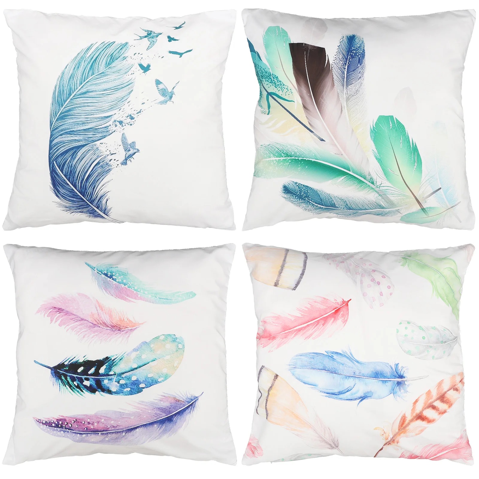 

4pcs Throw Pillow Covers Square Decorative Pillows Case Farmhouse Pillow Covers