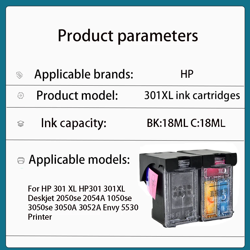 Восстановленный картридж для принтера HP 301 XL HP301 301XL Deskjet 2050se 2054A 1050se 3050se 3050A 3052A Envy
