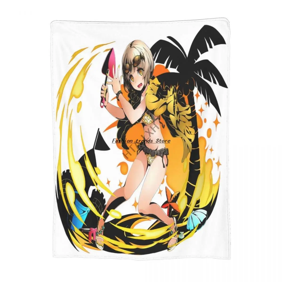 

Anime God Gate of Sibika Cartoon Printed Flannel Fleece Blanket Soft Sherpa Blanket Lightweight Sofa Bed Blanket