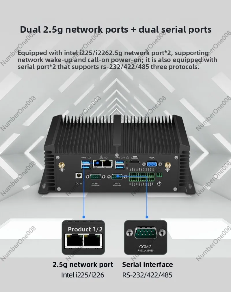 Безвентиляторный встраиваемый промышленный ПК Core i7-8550U, 2 LAN, 4 COM, GPIO, мини-компьютер для автоматизации (art.: 3920d9eeae99a) - 3920d9eeae99a