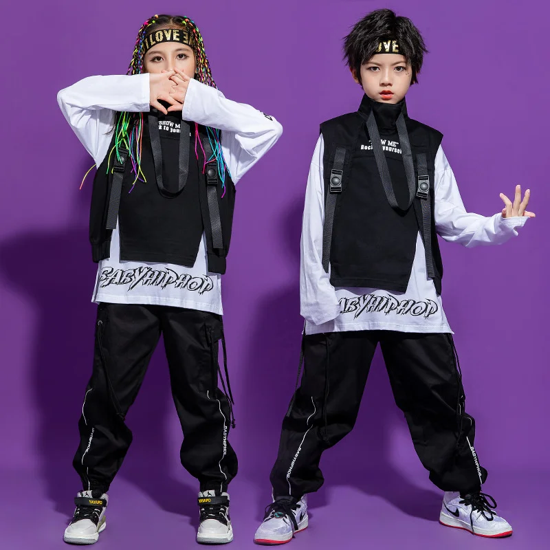 

Children's Street Dance Performance Clothes for June 1, Boys' Fashionable Cool Function Vest Suit, Girls' Fashion Walk Show Jazz