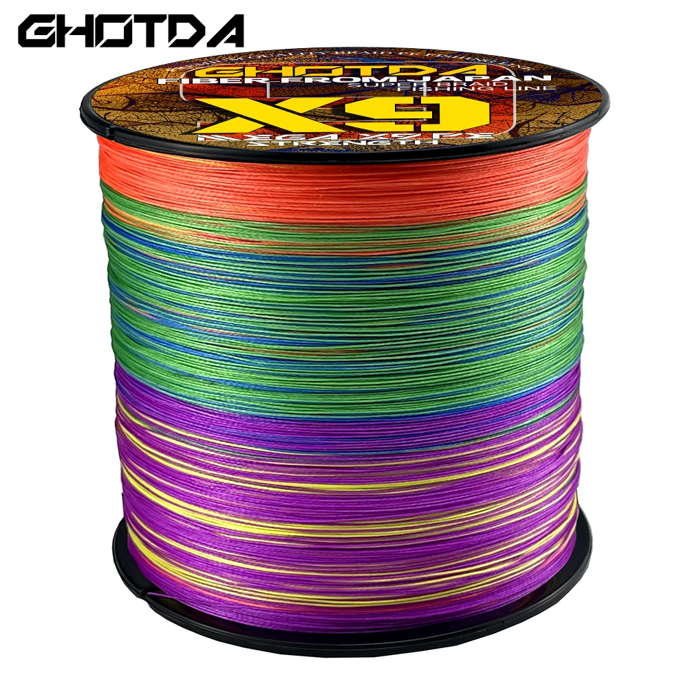 

GHOTDA 500M Strong Fishing Line Round Line 9 Strands Braided PE Fishing Line Multifilament Durable Fishing Line Tool