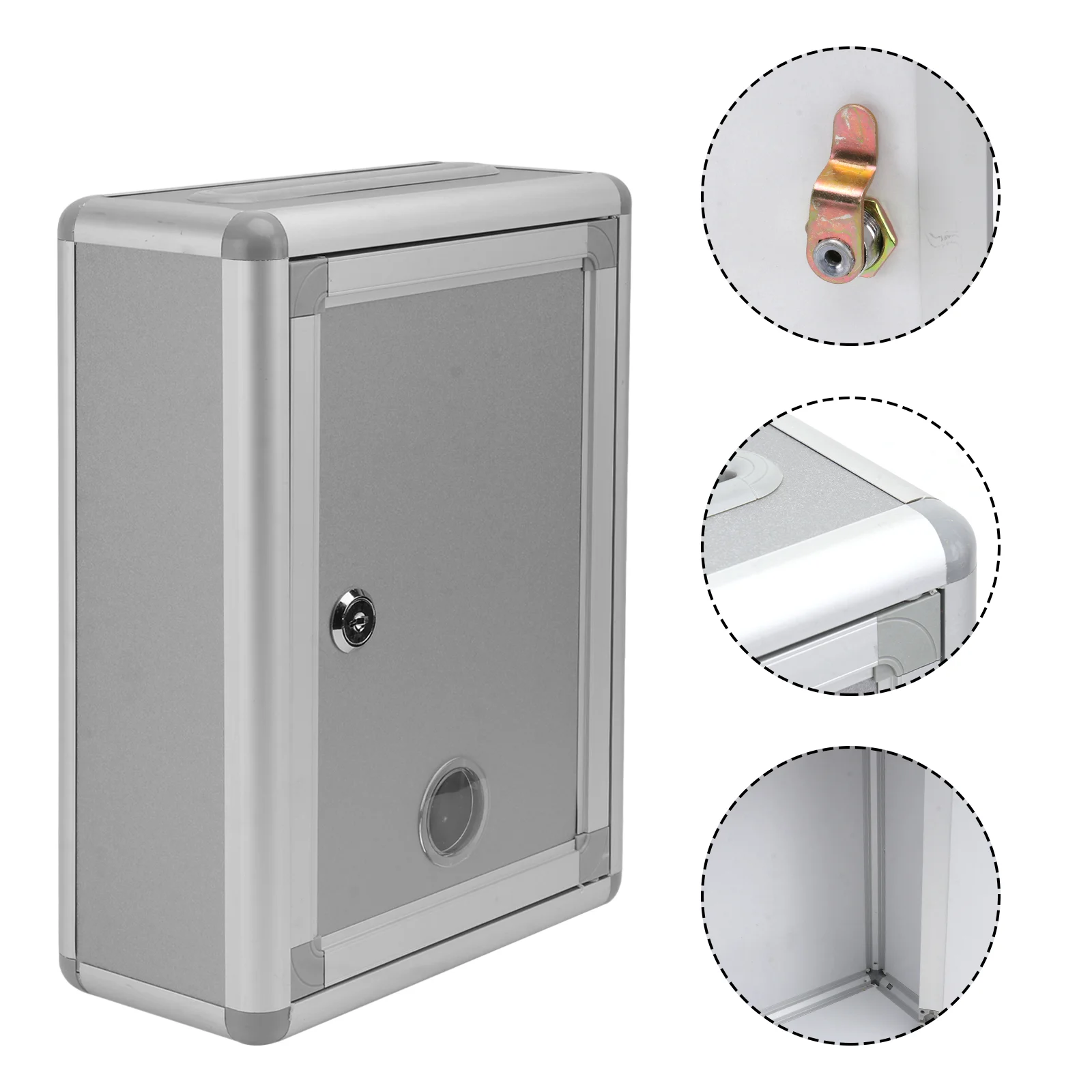 

Box Suggestion Lock Mailbox Wall Locking Complaint Key Donation Ballot Stand Mount Alloy