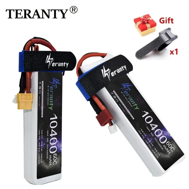 

Teranty 11.1V 10400mAh 60C 3s Lipo Battery Spare Parts For RC Car Airplane Boat Drone Quadcopter With T 2P Pulg 3s 11.1V Battery