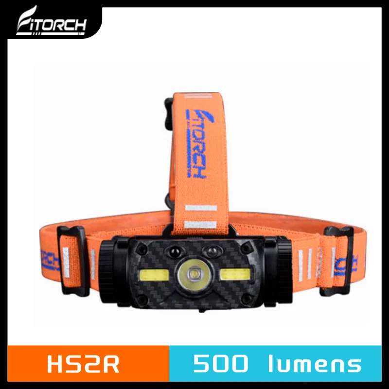 

Fitorch HS2R Rechargeable LED Headlamp 500 Lumens CREE XML-T6 Motion Sensor Function Spotlight Includes 18650 Battery Headlight