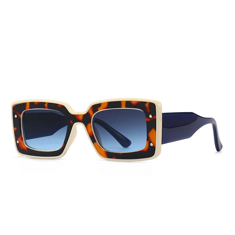 

2022 Retro Ladies Sun Glasses UV400 Brown Leopard Thick Frame Square Sunglasses For women 2022 Female Summer Style Gifts