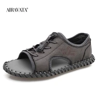 mens fashion leather sandals summer classic men shoes slippers soft sandals roman comfortable outdoor walking footwear