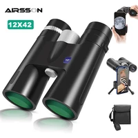 12x42 powerful hd binoculars professional bak4 fmc optics low night vision telescope for outdoor bird watching hunting camping
