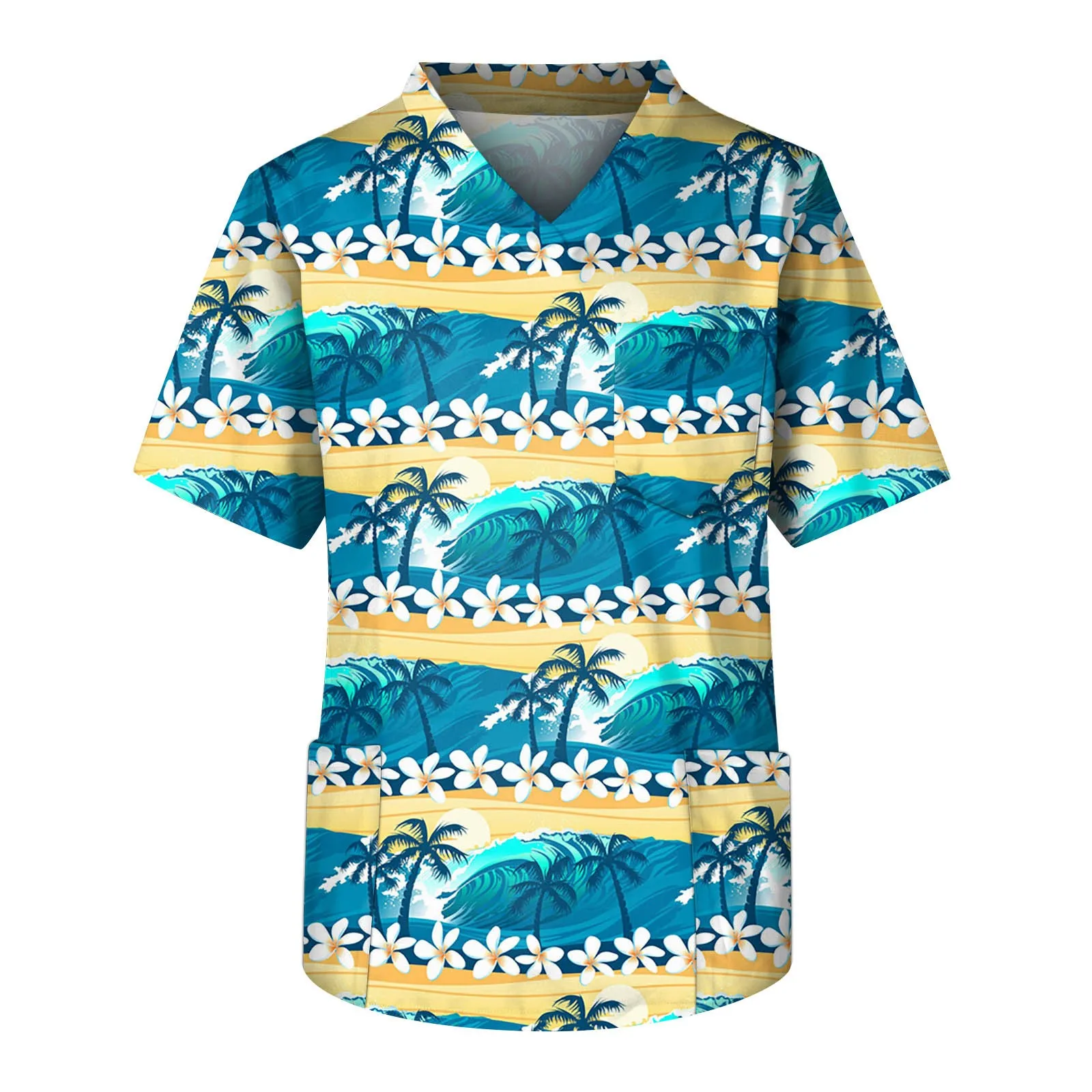 Мужской Камуфляжный Топ С Коротким Рукавом И V-образным Вырезом Медицинская