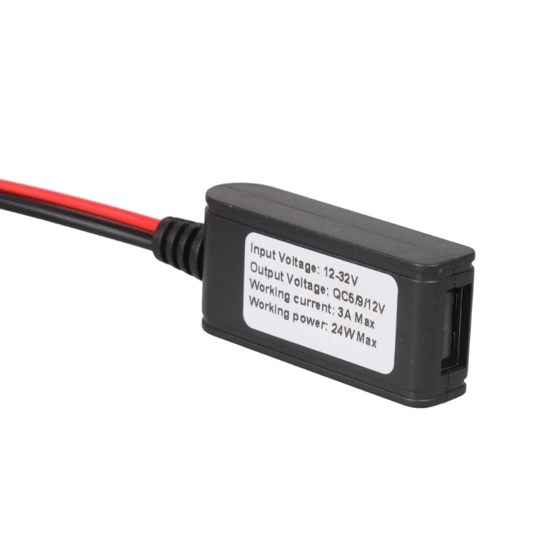 Фото Понижающий USB-кабель для зарядки, проводная линия, преобразователь постоянного тока 12 В-32 В в выход 5 В, 9 В, 12 В с защитой №5