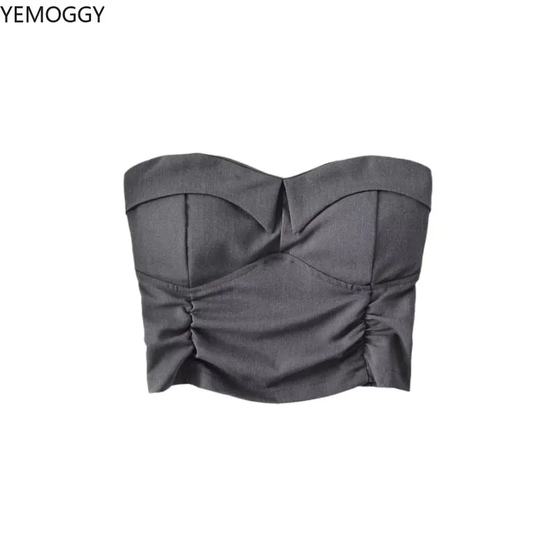 

YEMOGGY Sexy Short Bra Tops for Summer Women's Strapless 2023 New Skinny Solid Rugged Elastic Strapless Bra Tank Tops for Female