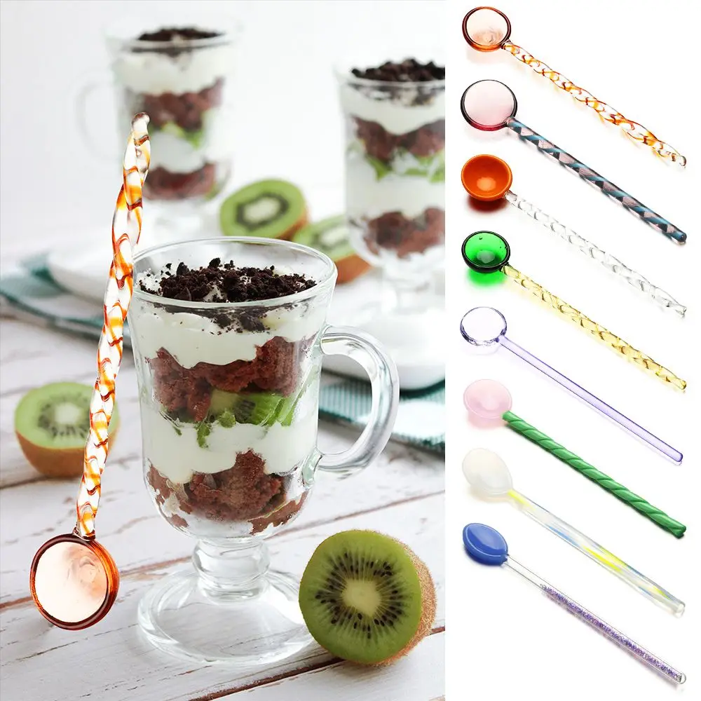 

INS Style Long Handle Tableware Home Kitchen High Temperature Resistant Tea Spoons Coffee Scoops Glass Stirring Spoons