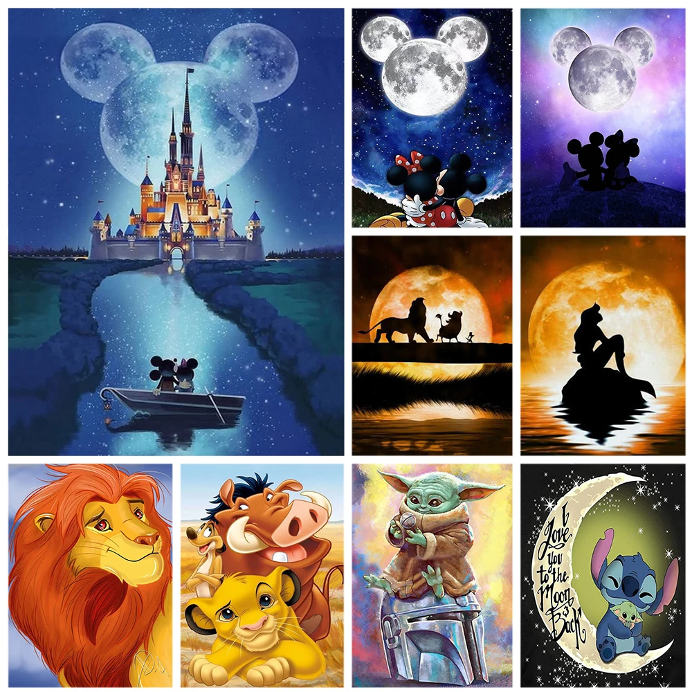 

Алмазная живопись Disney 5D, мультяшная вышивка с блестками Микки Мауса, короля льва, мозаика, хобби, рукоделие, домашнее искусство, Декор, подар...