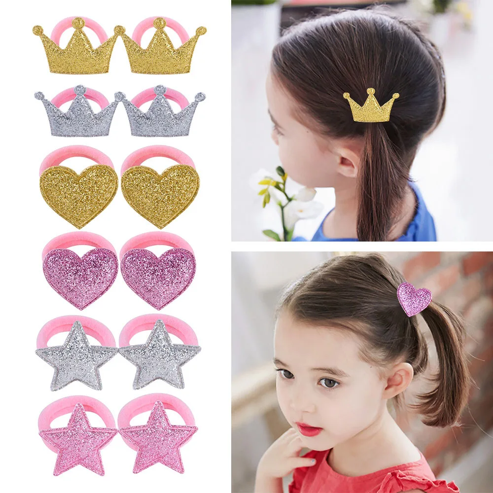 

Headband Crown Star Princess Elastic Hair Bands For Girls Baby Scrunchies Hair Rope Children Hair Accessories Hair Ribbon