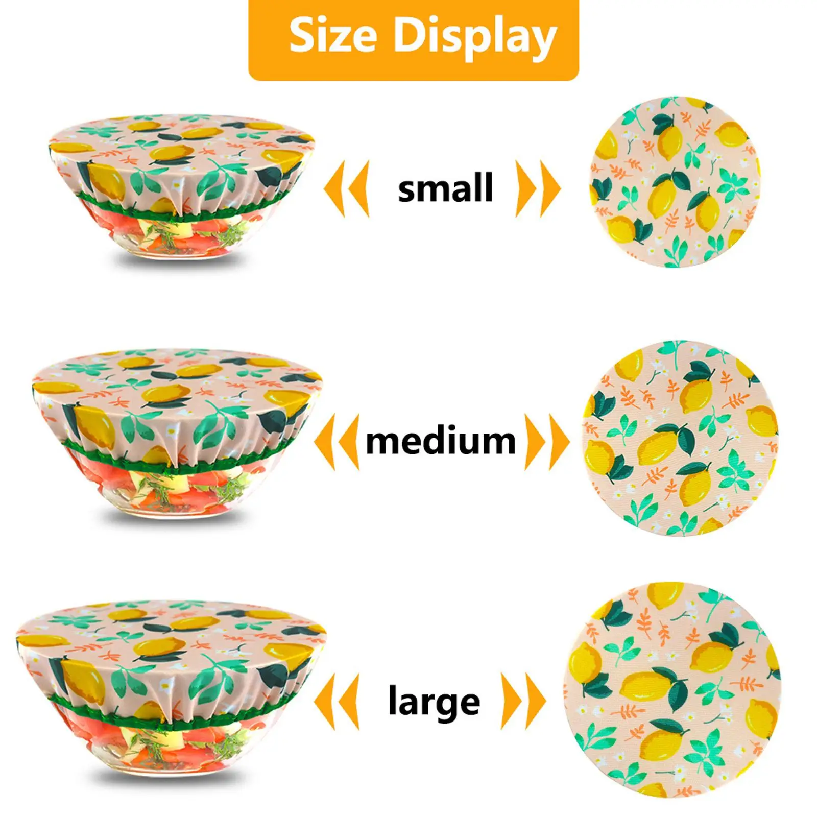 

3Pcs Food Bowls Storage Covers Durable Reuseable Eco-Friendly for Picnic