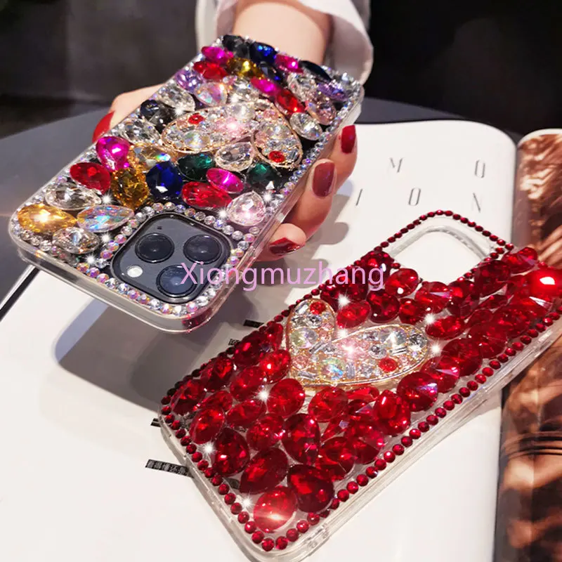3d glitter diamond phone case for motorola moto g9 plus g9 play g10 g20 g30 g50 g60 g100 g200 g71 g41 crystal rhinestone cover free global shipping