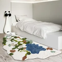 Little Moss Handmade 3D Pattern Tufting  Area Rug, Nordic Big Size Bedside Carpet,  Green Decoration kid's Room Floor Mat