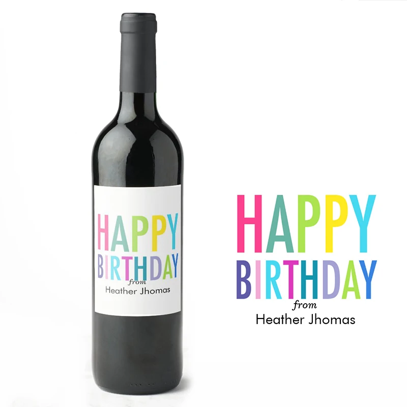 

18PCSCustomed Personalized WaterproofWine Bottlewater proof Labels DIY Logo Stickers forBirthday Party Favors Supplies