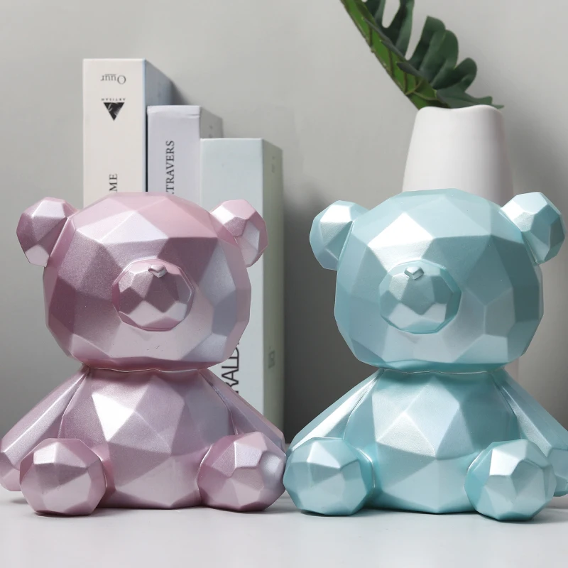 

Cartoon Bear Piggy Bank Coin Money Boxes Home Decor Vinyl Money Saving Box Children Toys Birthday Figurines Decorations WF9183