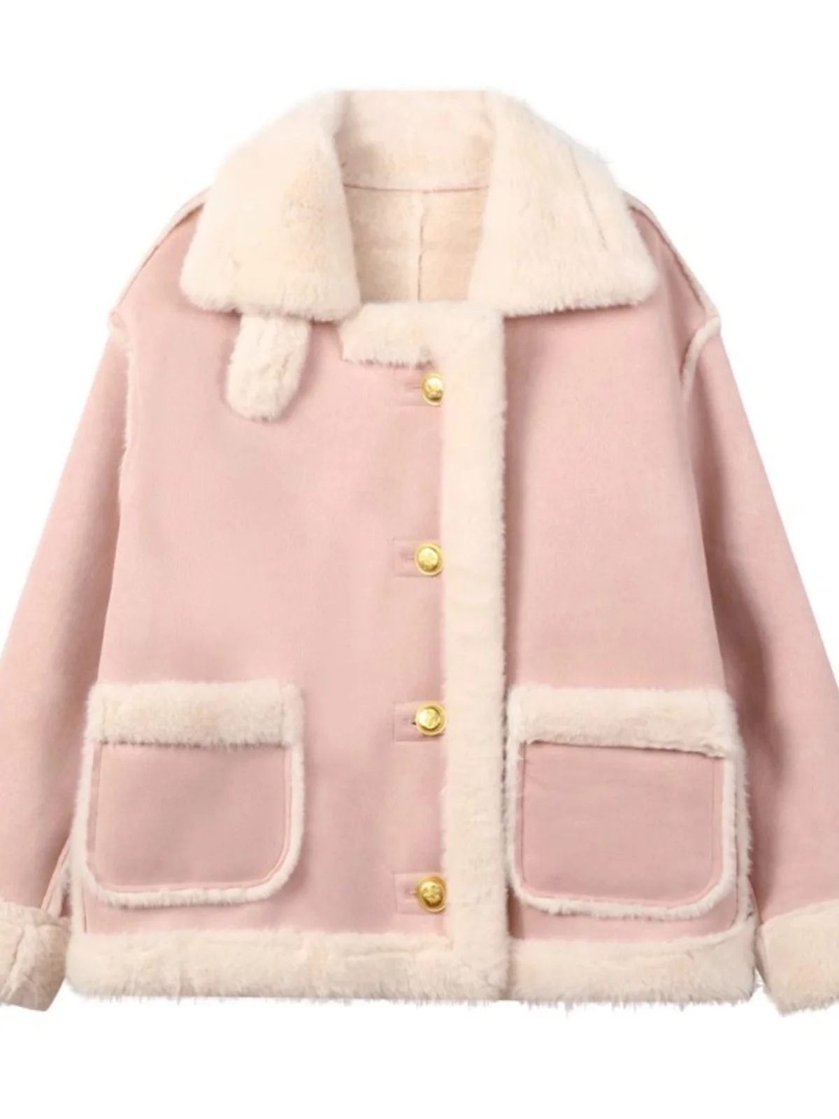 Изящная меховая замшевая верхняя одежда для женщин зима 2024 новая популярная