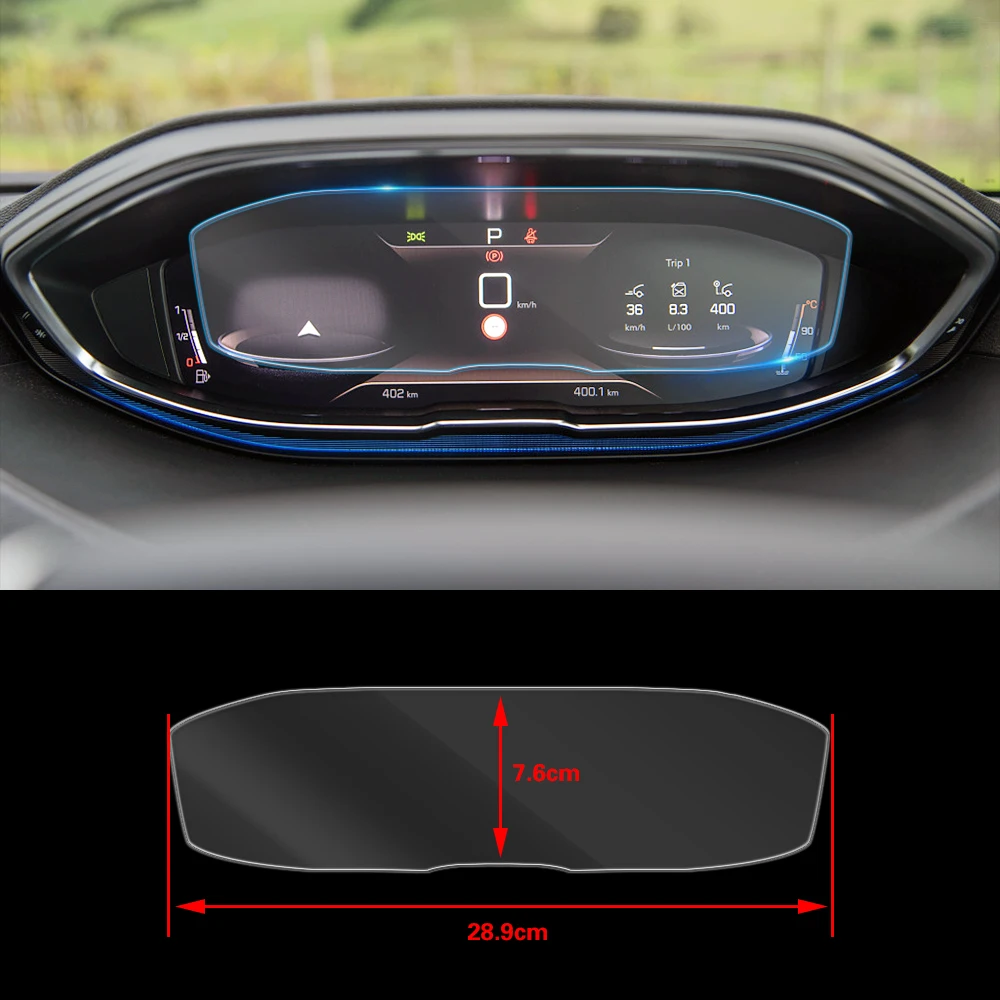 

For Peugeot 3008 2016-2021 Car Dashboard Instrument Panel LCD Screen Tempered Glass Protective Film Anti Scratch Accessories