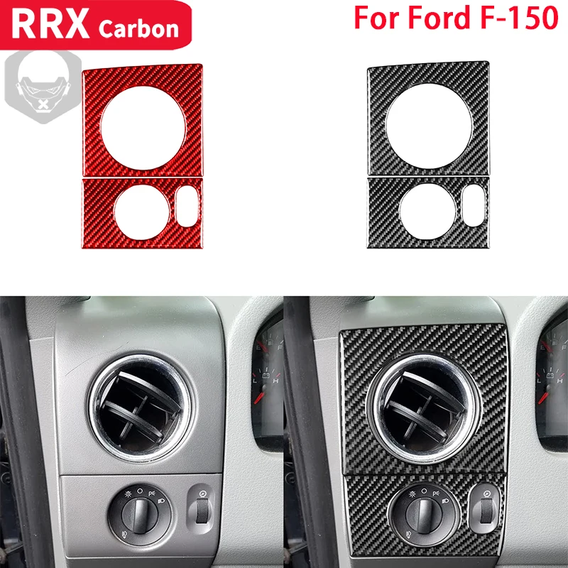 

RRX для Ford F150 F-150 2004-2008, внутренняя фара из углеродного волокна, переключатель, Крышка вентиляционного отверстия, отделка, наклейки, автомобил...