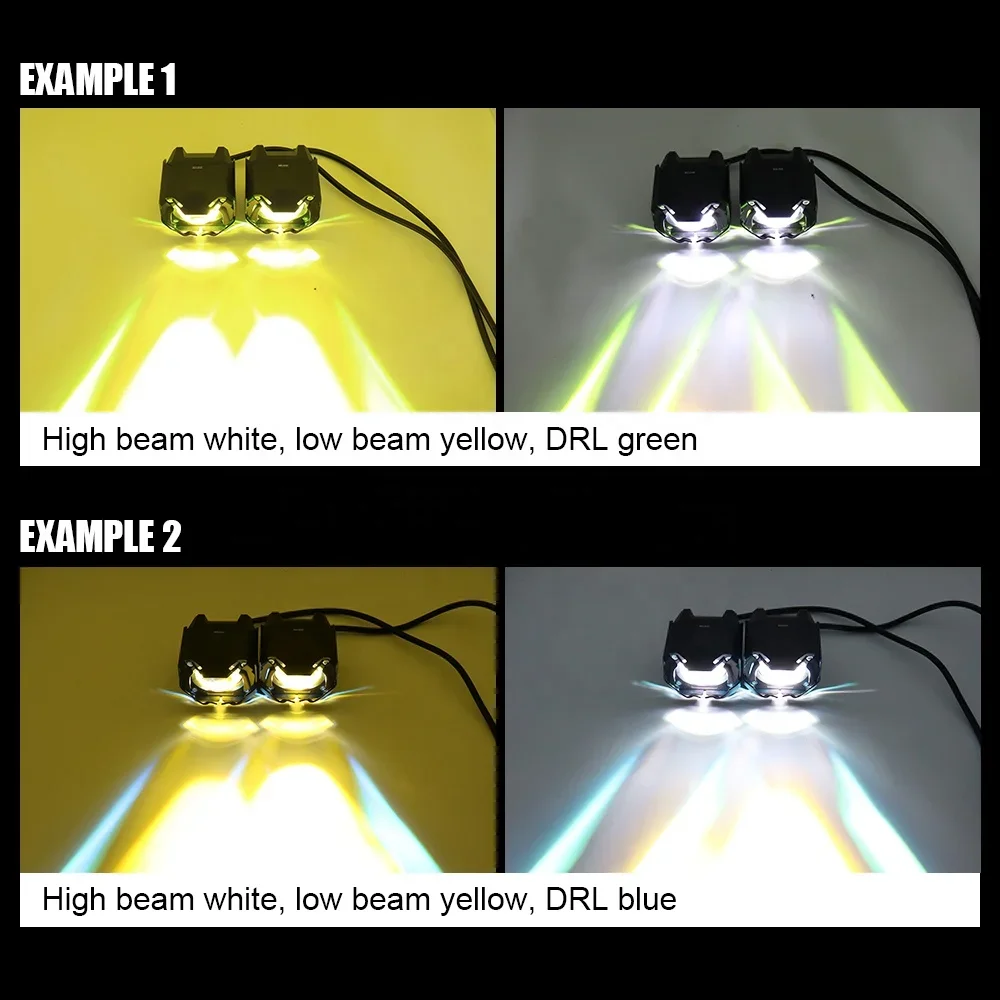 HCmotion Factory Дальний ближний свет Супер яркость RGB Muti Color DRL Прожектор для мотоцикла