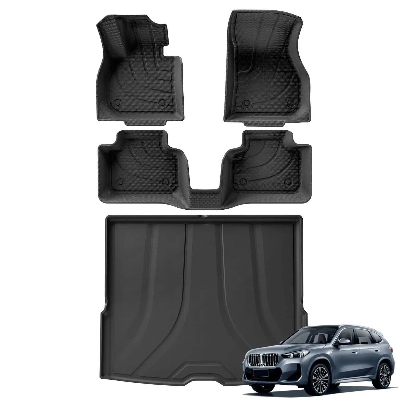 

ZUNDUO для BMW X1 2023 2024 TPE 3D автомобильные коврики на багажник/накладка на спинку без запаха аксессуары черный