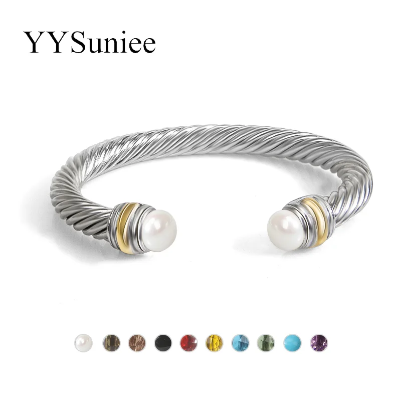 

YYSuniee 18K позолоченный браслет, вдохновленный дизайнерский витой кабель, проволока, кубический цирконий, браслеты-манжеты, ювелирные изделия для женщин, подарок
