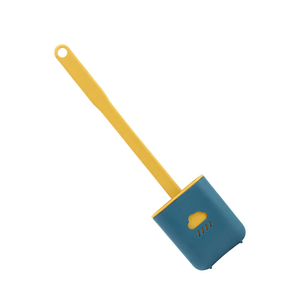 

Silicone Toilet Brush Wc cleaner toilet brush with holder Flat Head Flexible Soft Bristles Brush Bathroom Accessory Gap Cleaning