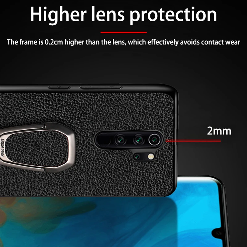 Чехол для телефона Xiaomi Mi 10 9 Se 9T 8 A3 A2 Lite POCO X2 F1 Max 3 текстура личи с кронштейном Redmi Note