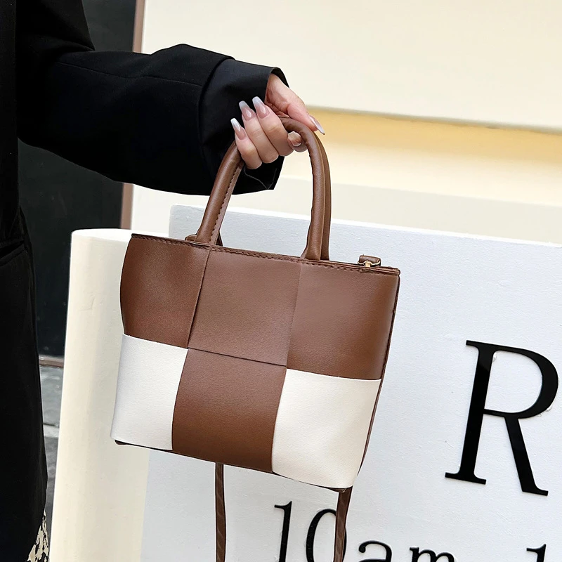 

Модные вязаные стильные сумки через плечо, женские сумки, женские сумки, кожаная сумка через плечо, тоут