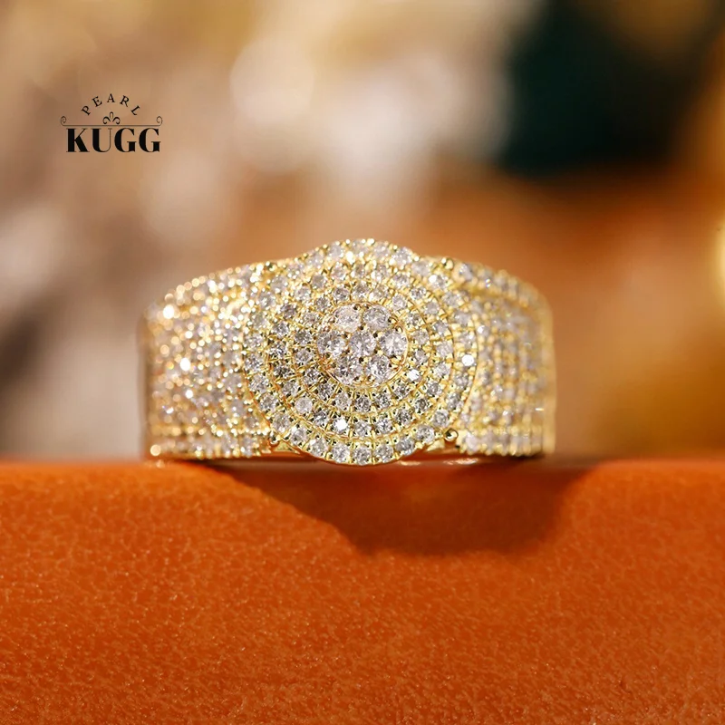 Кольцо из 18-каратного белого или желтого золота KUGG 100% обручальное кольцо с