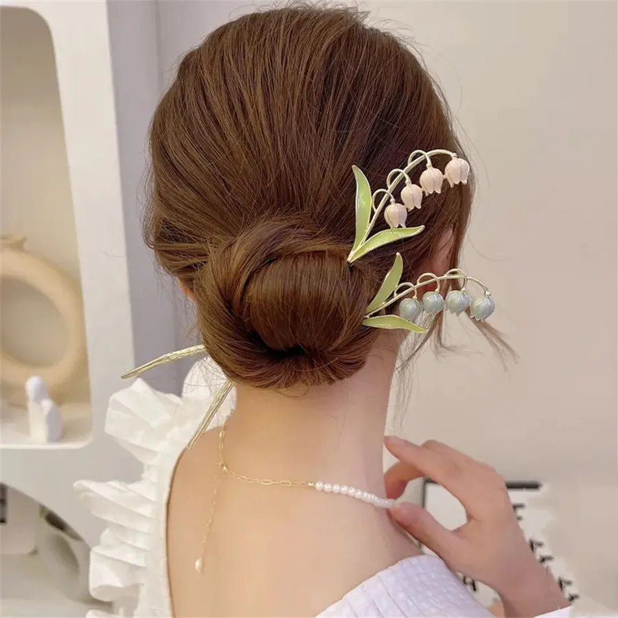 

New Korea elegant lily of the valley hairpin Hairpins Barrette animal snake Hair Clips Headwear for Women Girls Hair Accessories
