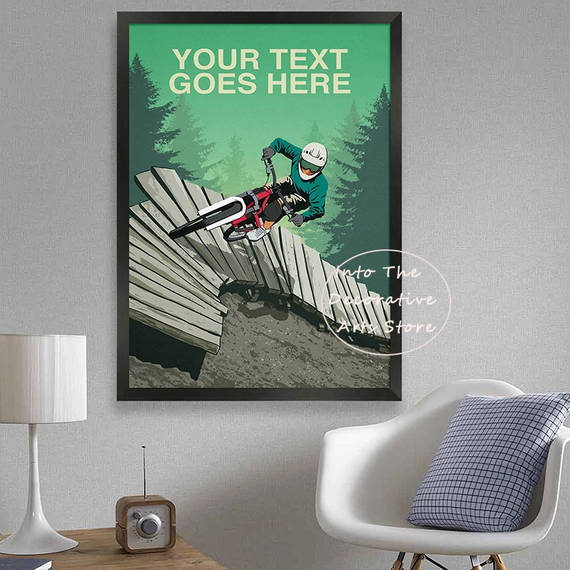 Абстрактные горные велосипеды акробатика уличные пейзажи постер холст картина