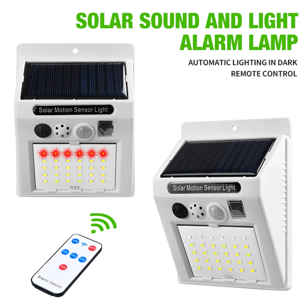 

New LED Solar Light Outdoor Solar Lamp Anti-Theft Warning Light Human Body Sensor Light with Remote Control Sensor Warning Lamp