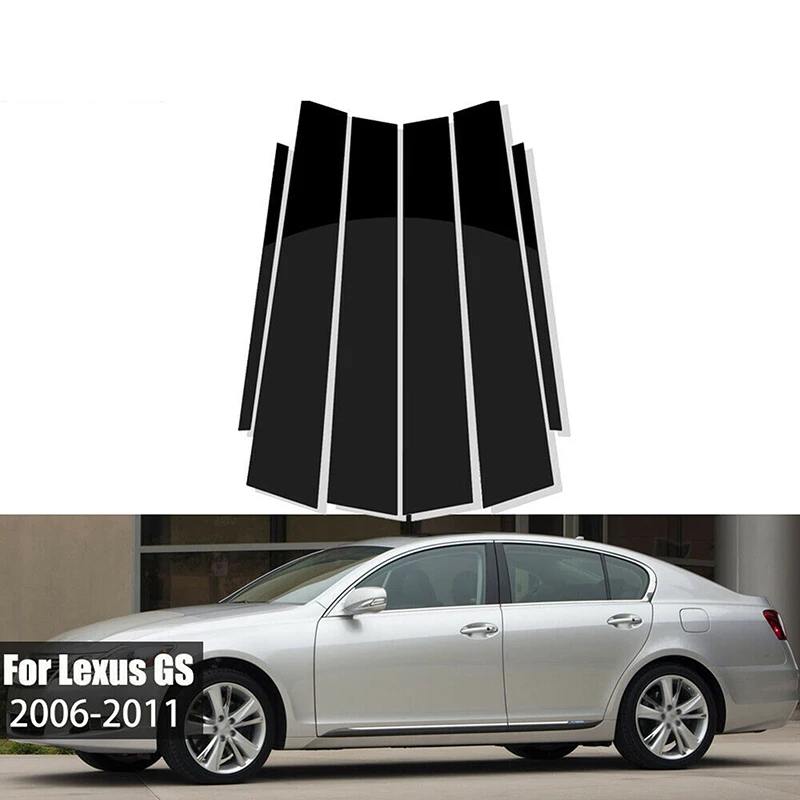 

POSSBAY Car Black Window Pillar Posts Door Trim Cover Stickers Decoration for Lexus GS 2006-2011 Auto Exterior Parts Accessories