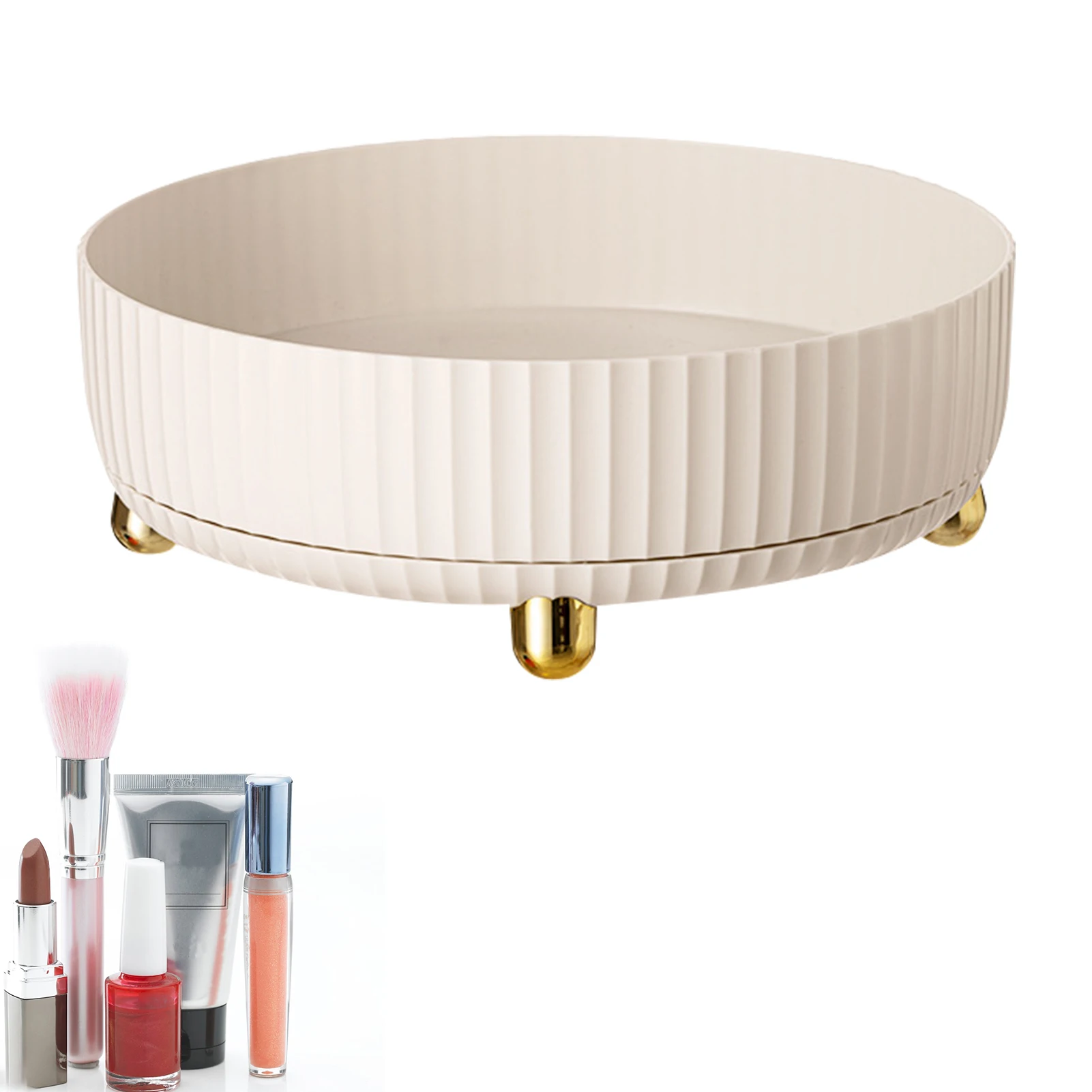 

Вращающаяся стойка для хранения для ванной комнаты, Нескользящие приправы для закусок, спальни, кухни, косметики, круглая гостиная, дома, Ле...