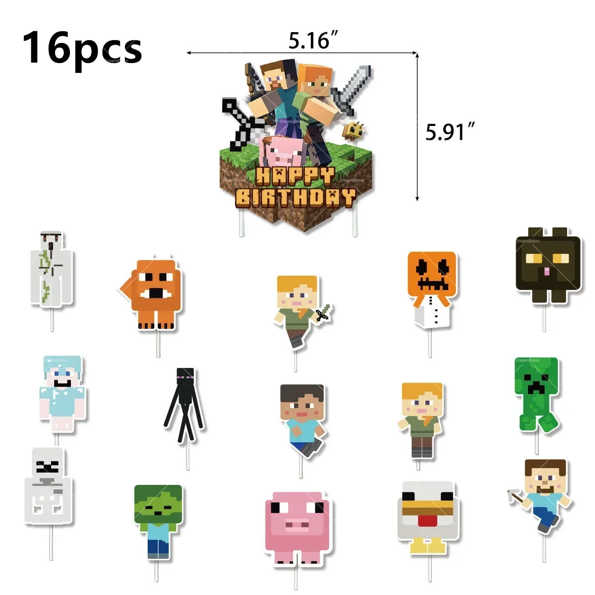 Шахтер поделки воздушные шары пиксельная игра баннер с днем рождения украшение