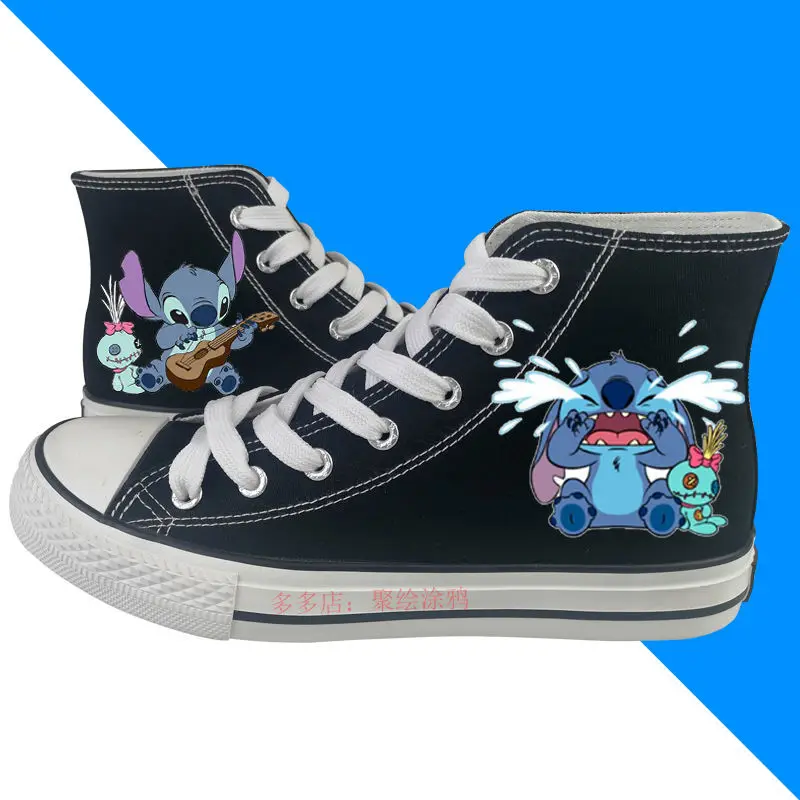 Disney Canvas Shoes Women's Stiffy High-top Black All-match Student Couple Low-top White Slip-on Explosions For Summer men shoes