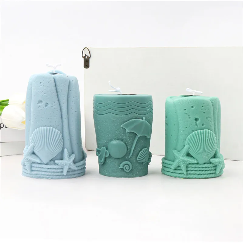 

Starfish Shell Conch Candle Mold Silicone Hemp Rope Cup Marine Pillar Aromatherapy Plaster Mold Candle Making Resin Molds