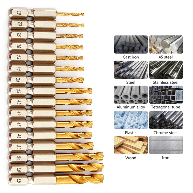 

67JE Convenient Shank HSS Twist Drills Bit for Home Renovations Twist Drill Bits