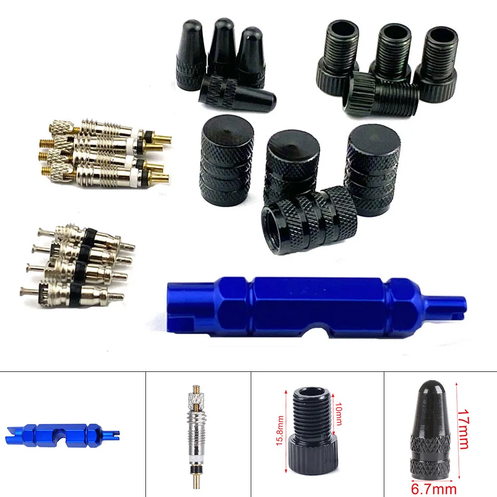 

21pcs Brass Replacement French Valve Core With Valve Core Remover Tool Kit Durable Bike Bicycle Accessories Parts Bicicleta