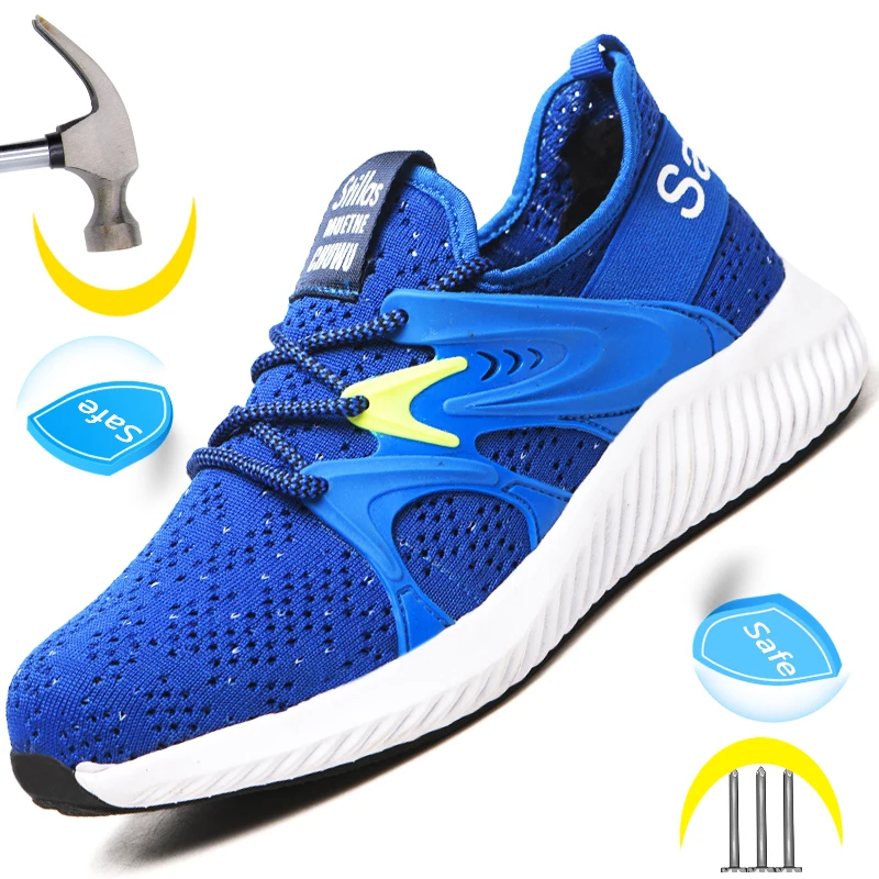 

Lightweight Sneaker Steel Toe Safety Shoes Men Anti-smash Anti-stab Work Shoes Security Protective Shoes Work Sneakers Men Shoes