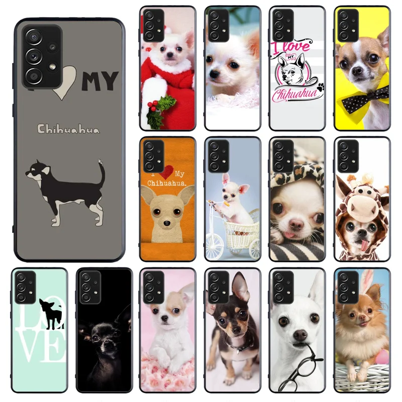

Phone Case for Samsung Galaxy A73 A53 A13 A22 A12 A32 A71 A21S A33 A52 A72 A02 A03 A51 A31 M31 I Love My Chihuahua Dog Pug