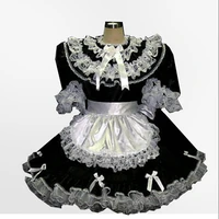 french sexy adult sissy maid dress lovely fluffy lockable gothic dress custom