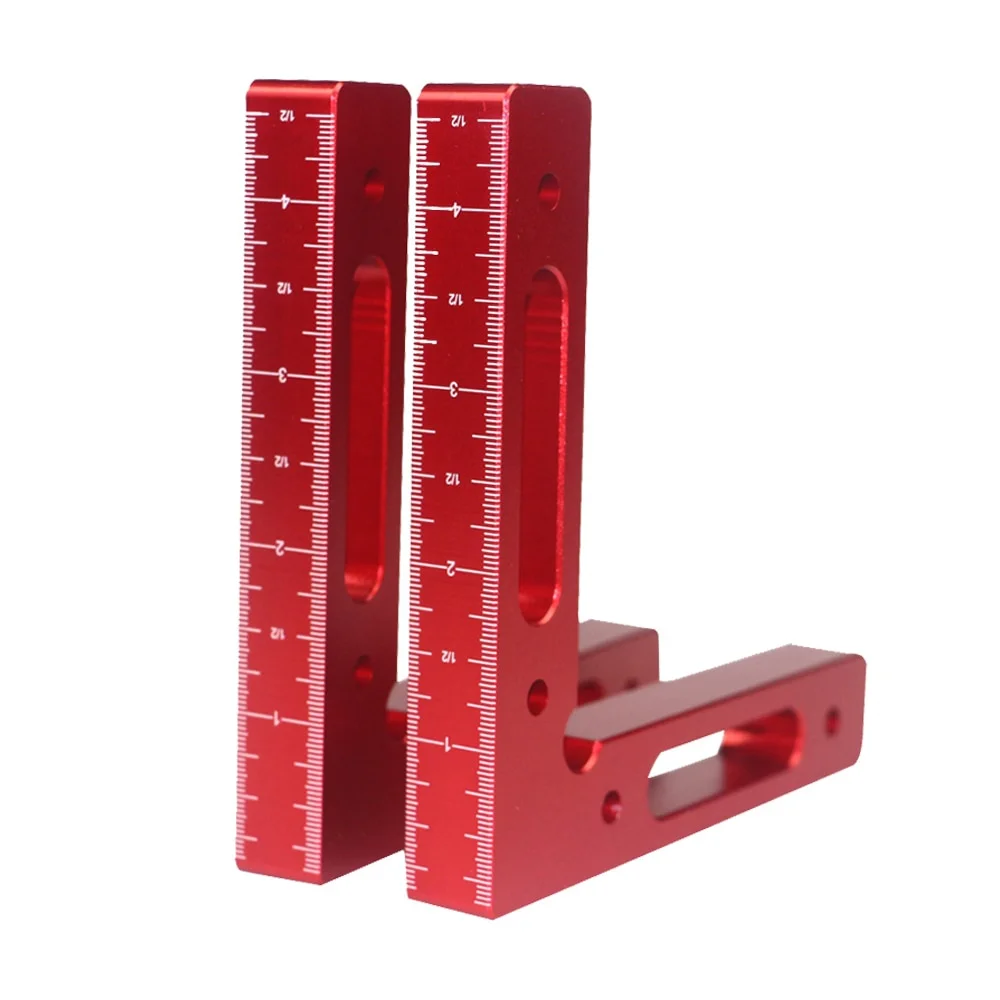 

2pc Positioning Woodworking Fixture Aluminium Alloy 90 Degree Precise Clamping Square Right Angle Clamp Corner Positioning Ruler