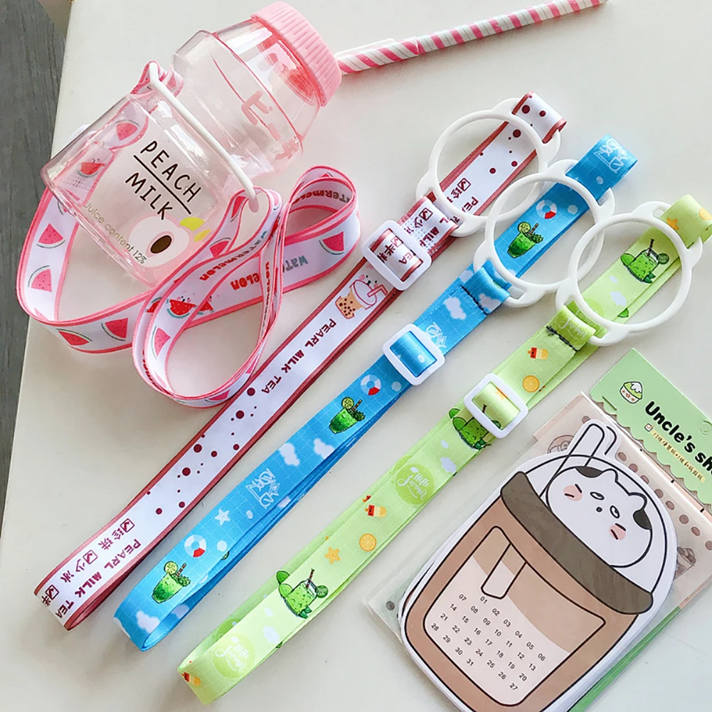 

1Piece Cartoon Water Bottle Shoulder Strap Cute Adjustable Portable Baby Kettle Buckle Strap for Outdoor Walking Cycling Climb