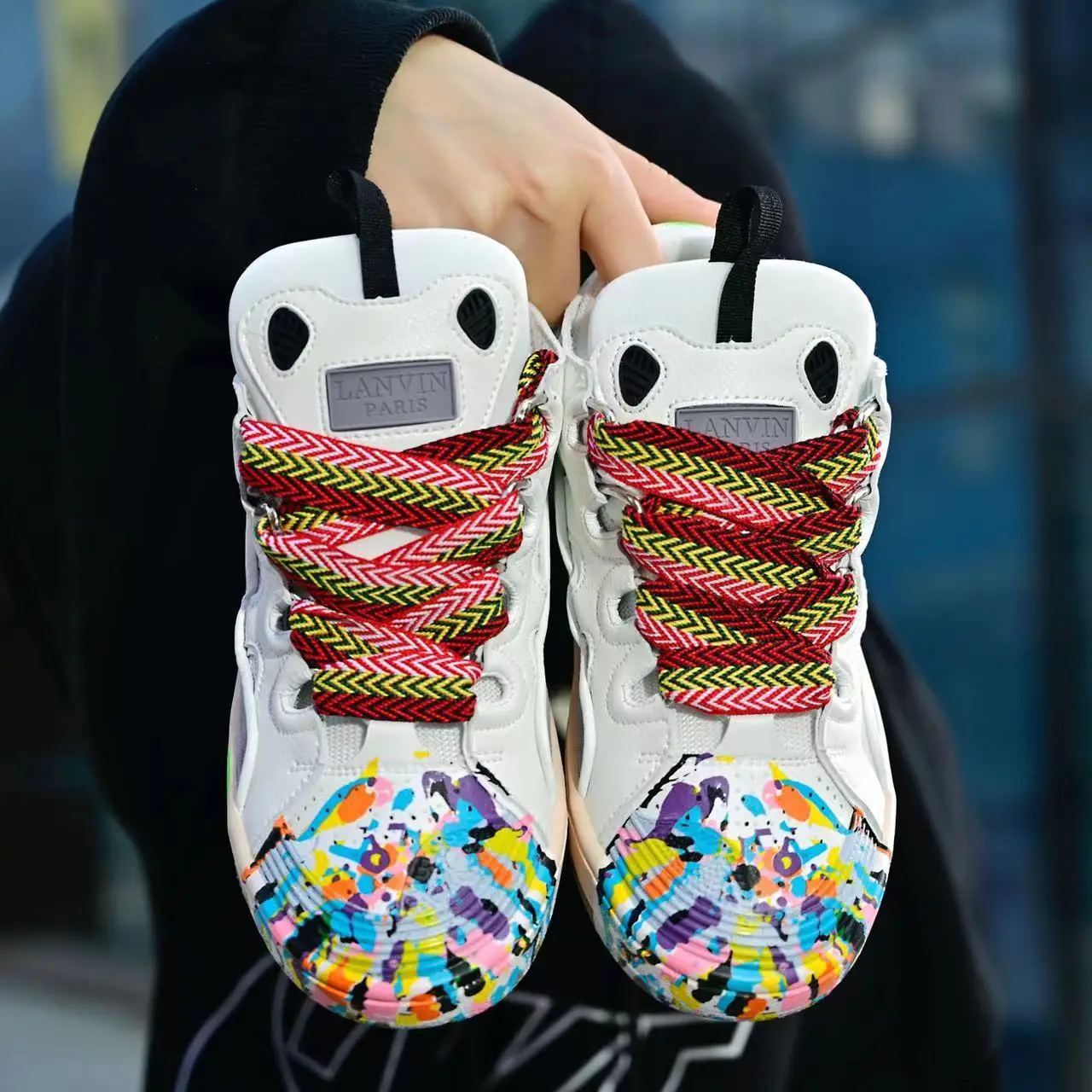 

New Y2k Graffiti Sports Shoes Flat Thick Sole Shoes Women Mixed Color Patchwork Casual Shoes Sneakers Unisex Hip Hop Style